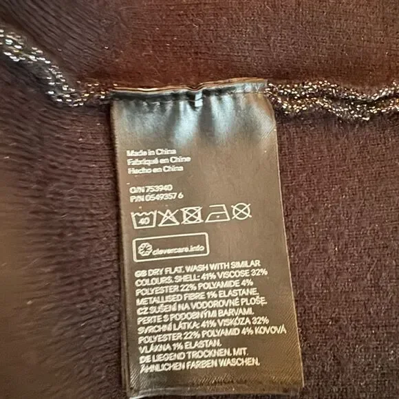 H&M Glitter Evening Black Crew Neck Bishop Sleeve Sweater Dress NWOT Size M - Picture 12 of 12